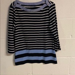 Tommy  Hilfiger top navy & denim Med in VGC NWT